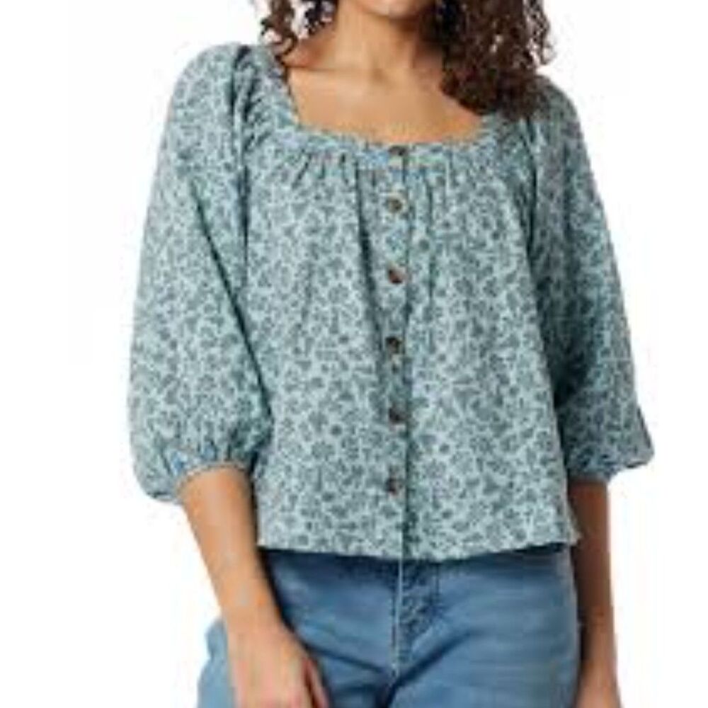 Unionbay Krystin Floral Boho Crop Top Sz M